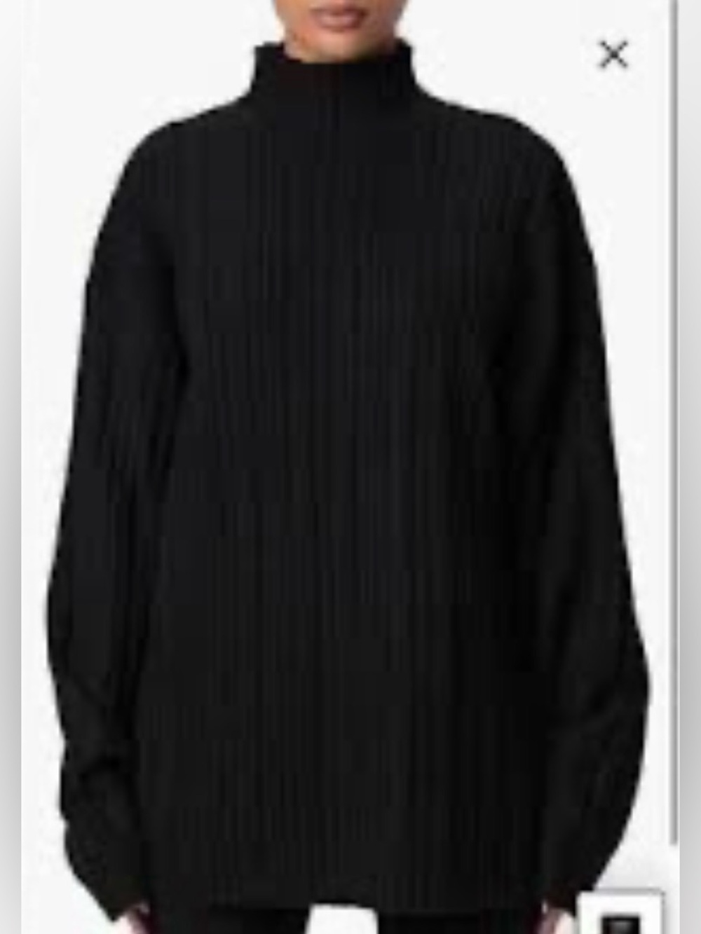 Naked Wardrobe Oversized Funnel Neck Ribbed Sweater